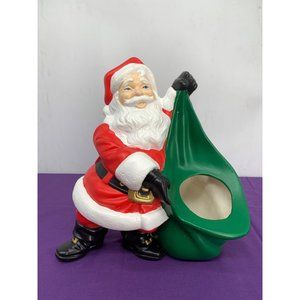 Ceramic MCM Hand Painted Artisan, Santa Claus With Sack Planter Byron Mold 817 f